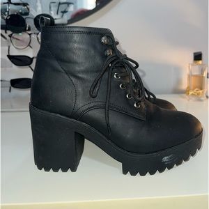 black combat boots